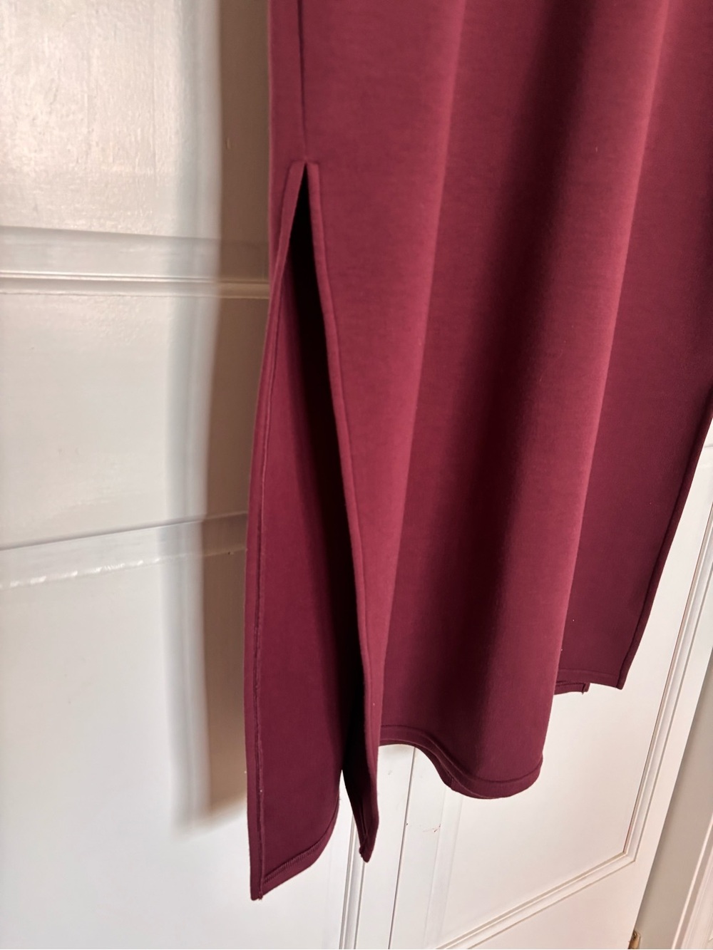 SPANX Burgundy Short-Sleeve Midi Crewneck Dress - Picture 2 of 5